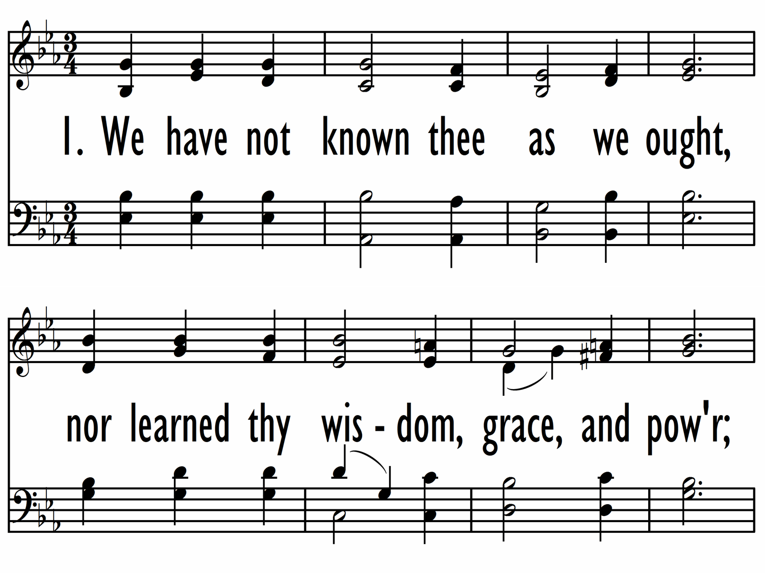 We Have Not Known Thee As We Ought